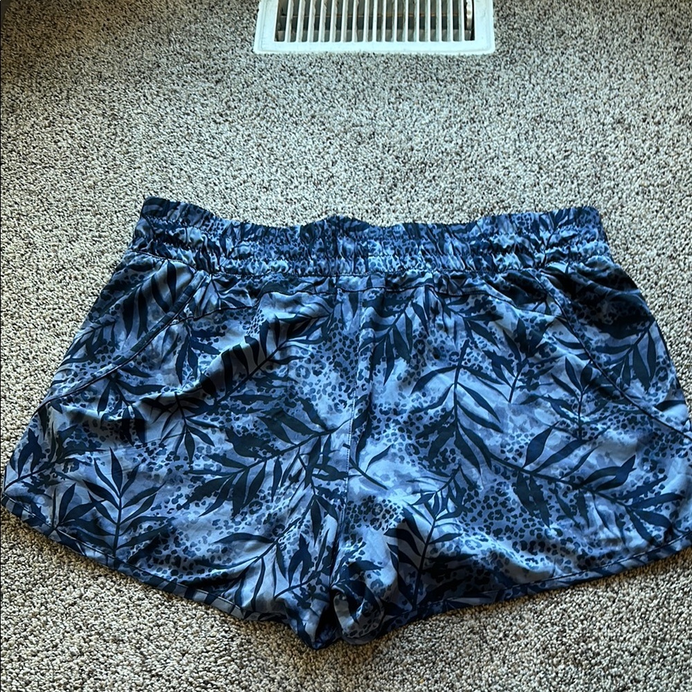 Avia Blue Athletic Shorts with Blue Tropical Print Athletic Outdoor